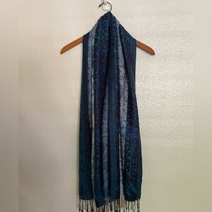 Vivid Blue Paisley Scarf
